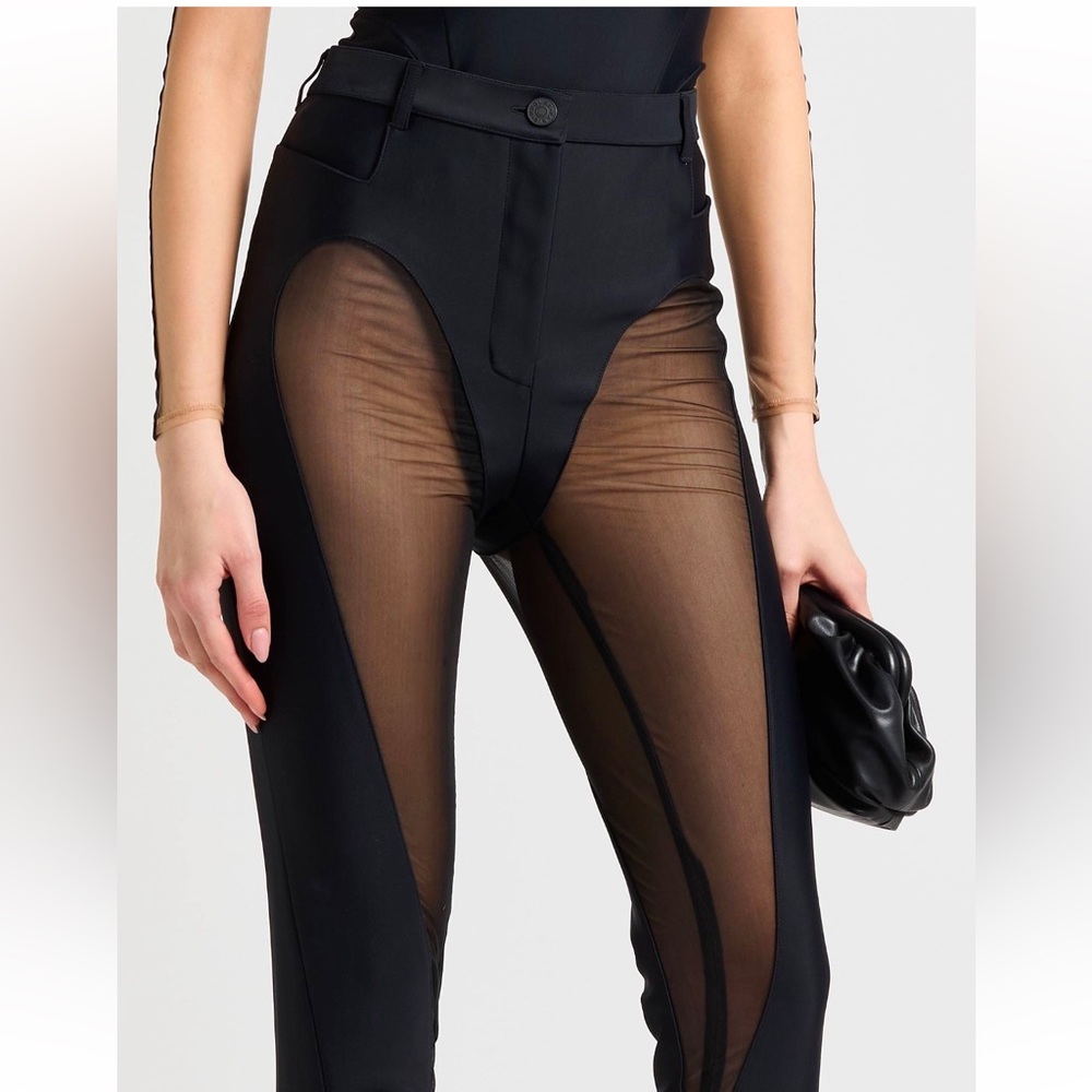 MUGLER sheer panels pants, THIERRY MUGLER designer from Neiman Marcus